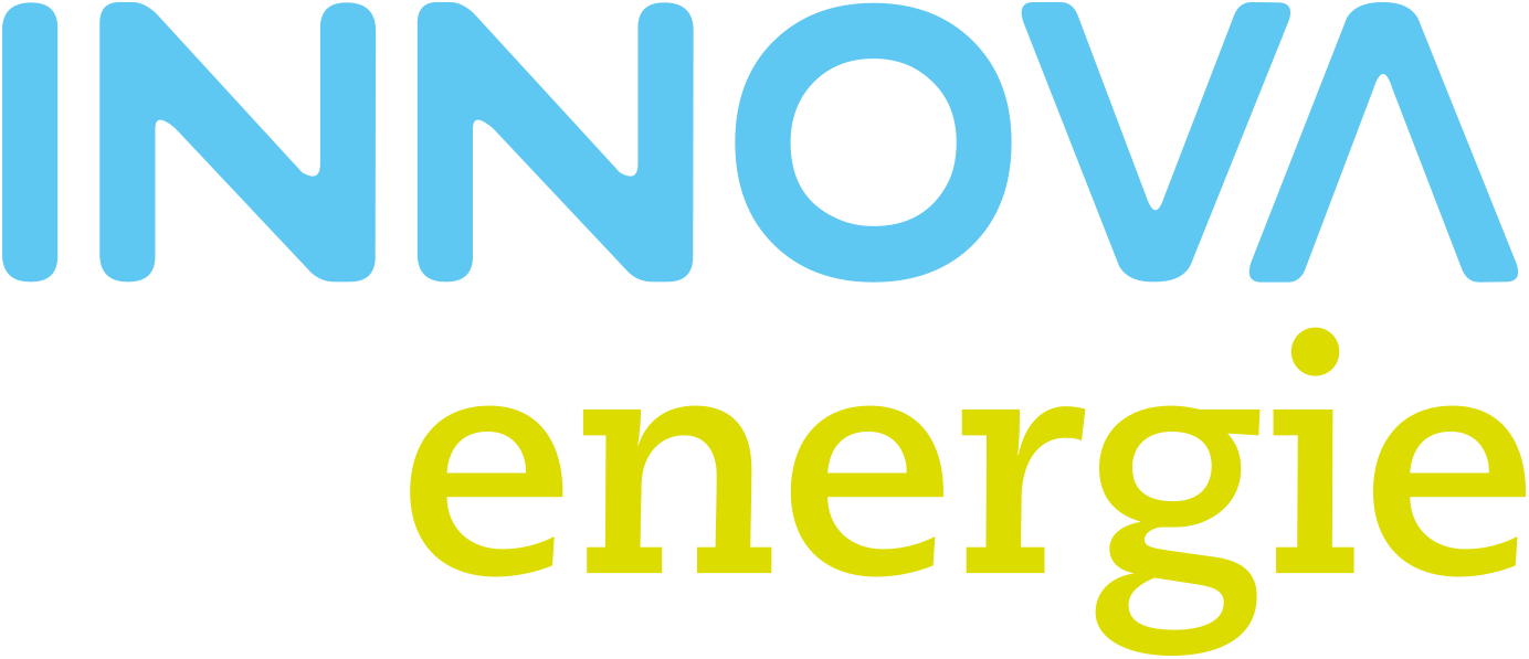 Innova Energie logo - Nederlandse energieleverancier met lichtblauwe en geel-groene branding